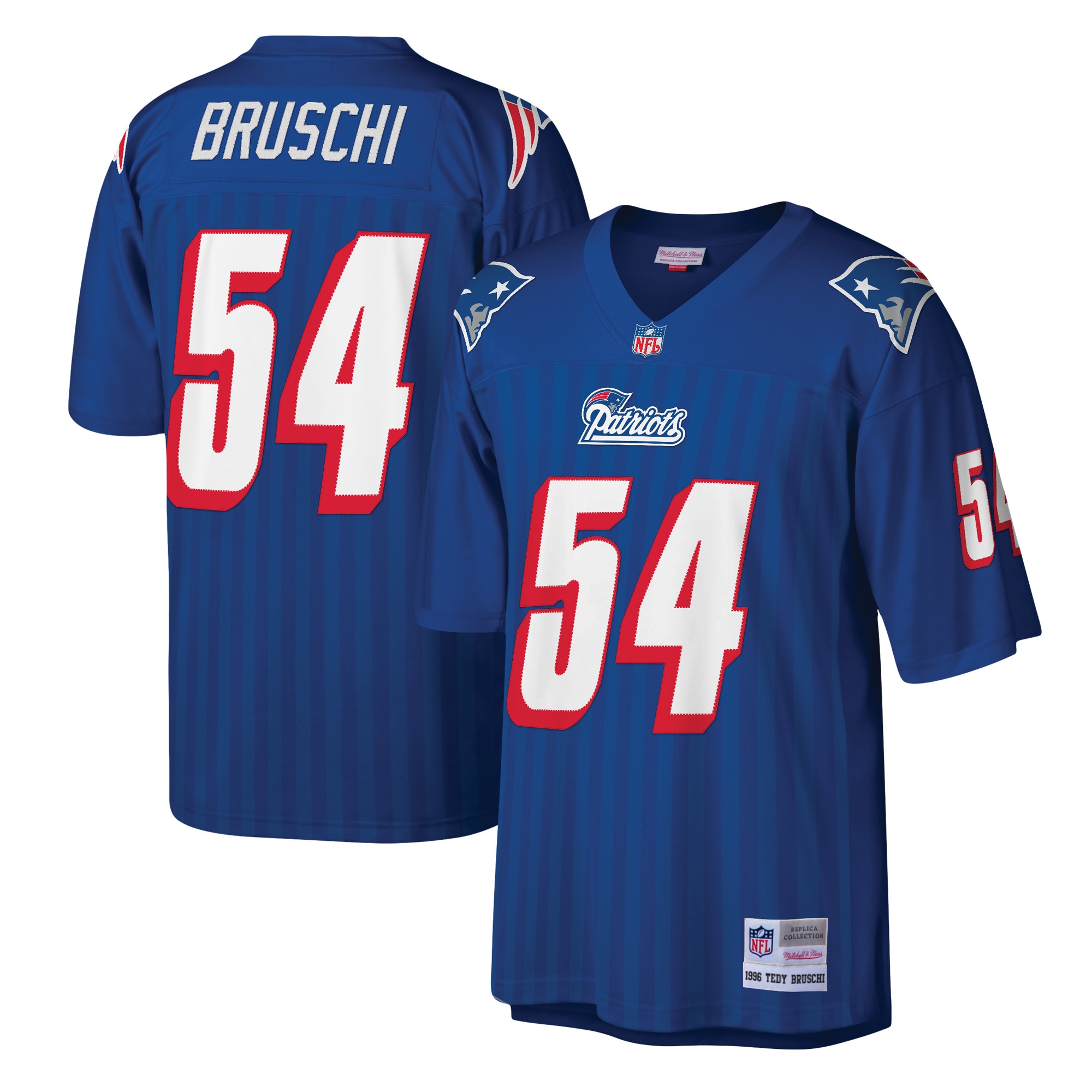 New England Patriots Tedy Bruschi Mitchell Ness Royal Legacy NFL Jersey Men's