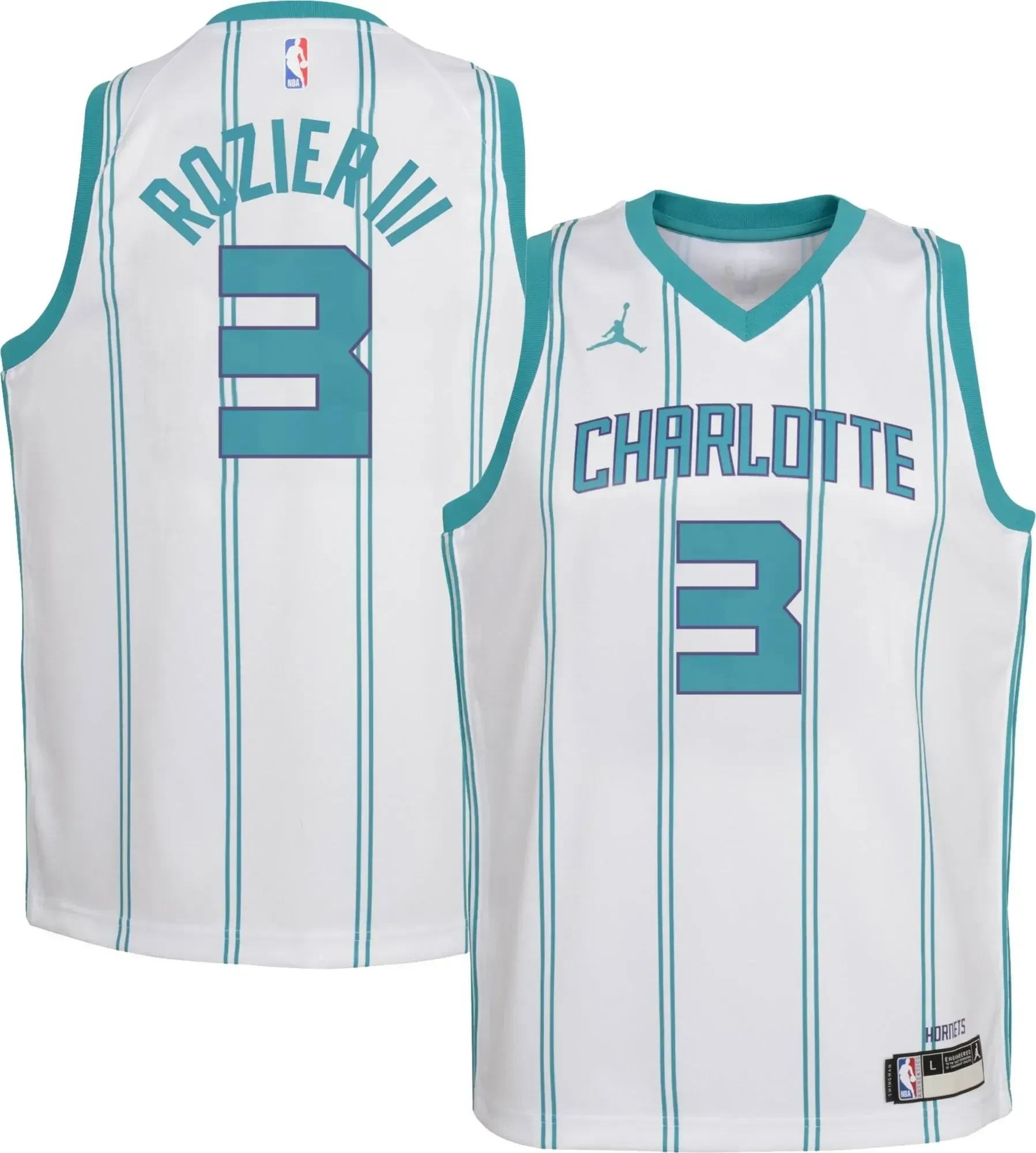 Jorda Charlotte Hornets Terry Rozier Iii 3 Dri-fit Swingma White NBA Jersey Youth