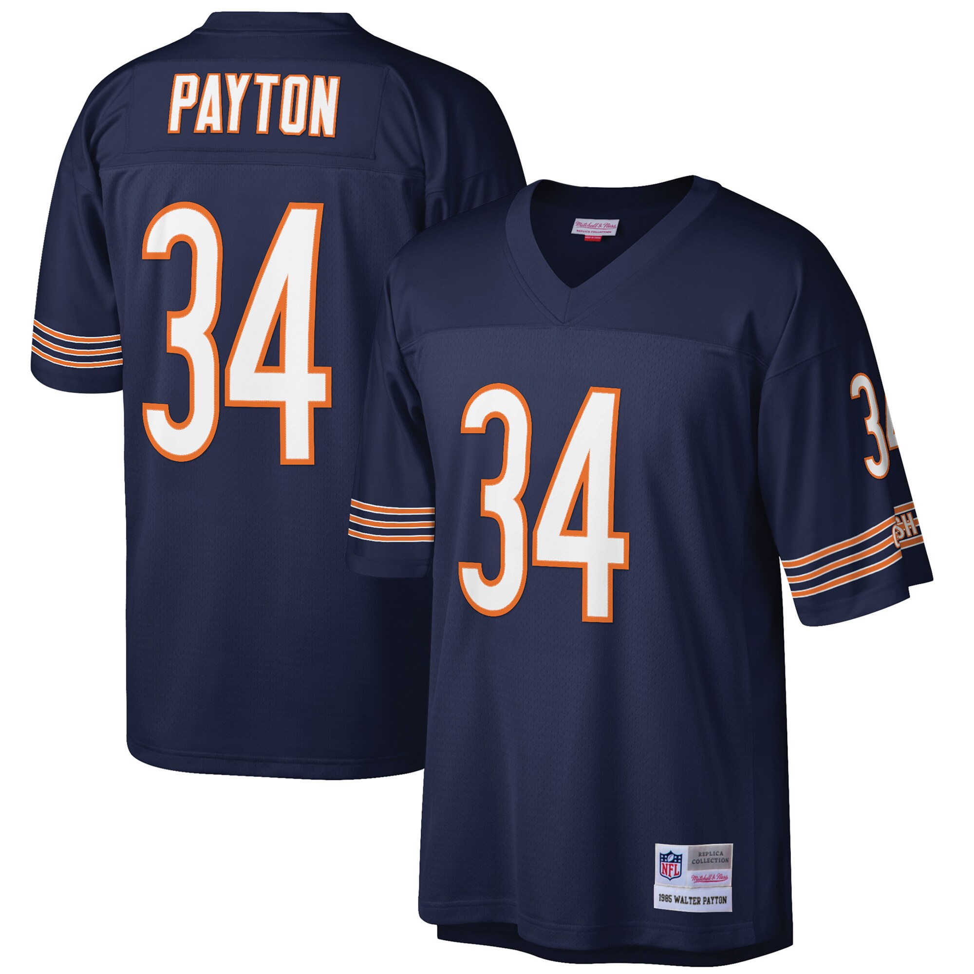 Chicago Bears Walter Payton Mitchell Ness Navy Big Tall 1985 Retired Player NFL Jersey Men's
