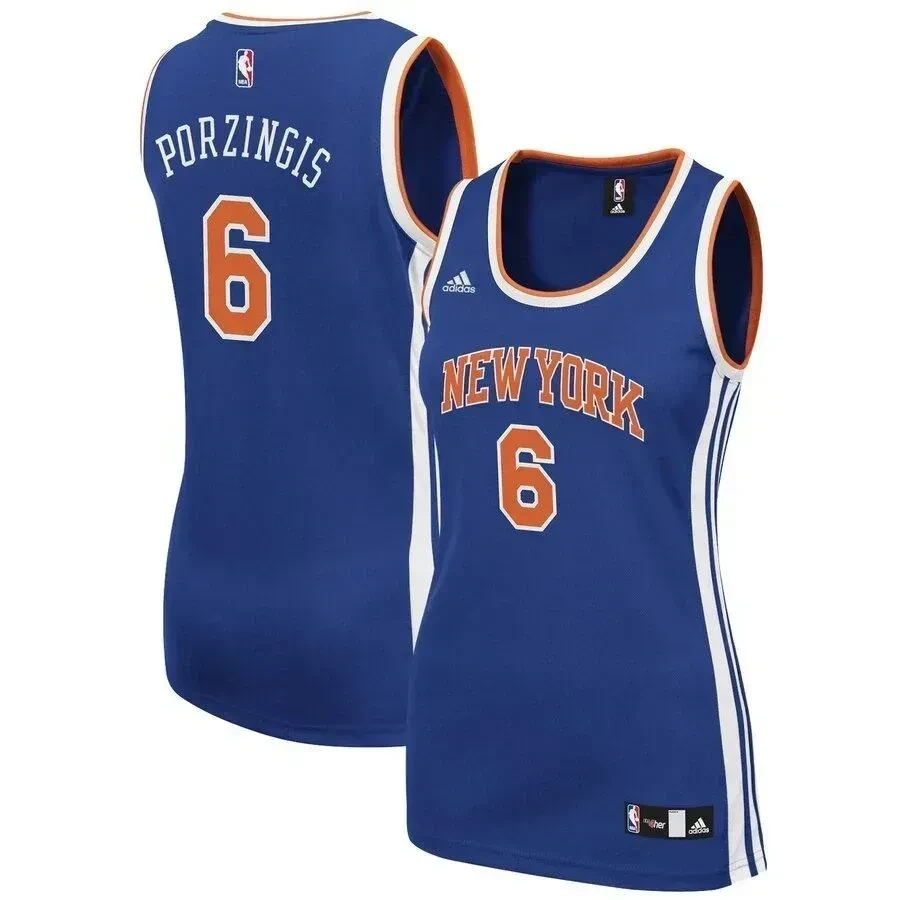 Kristaps Porzingis New York Knicks Road Royal NBA Jersey Women's
