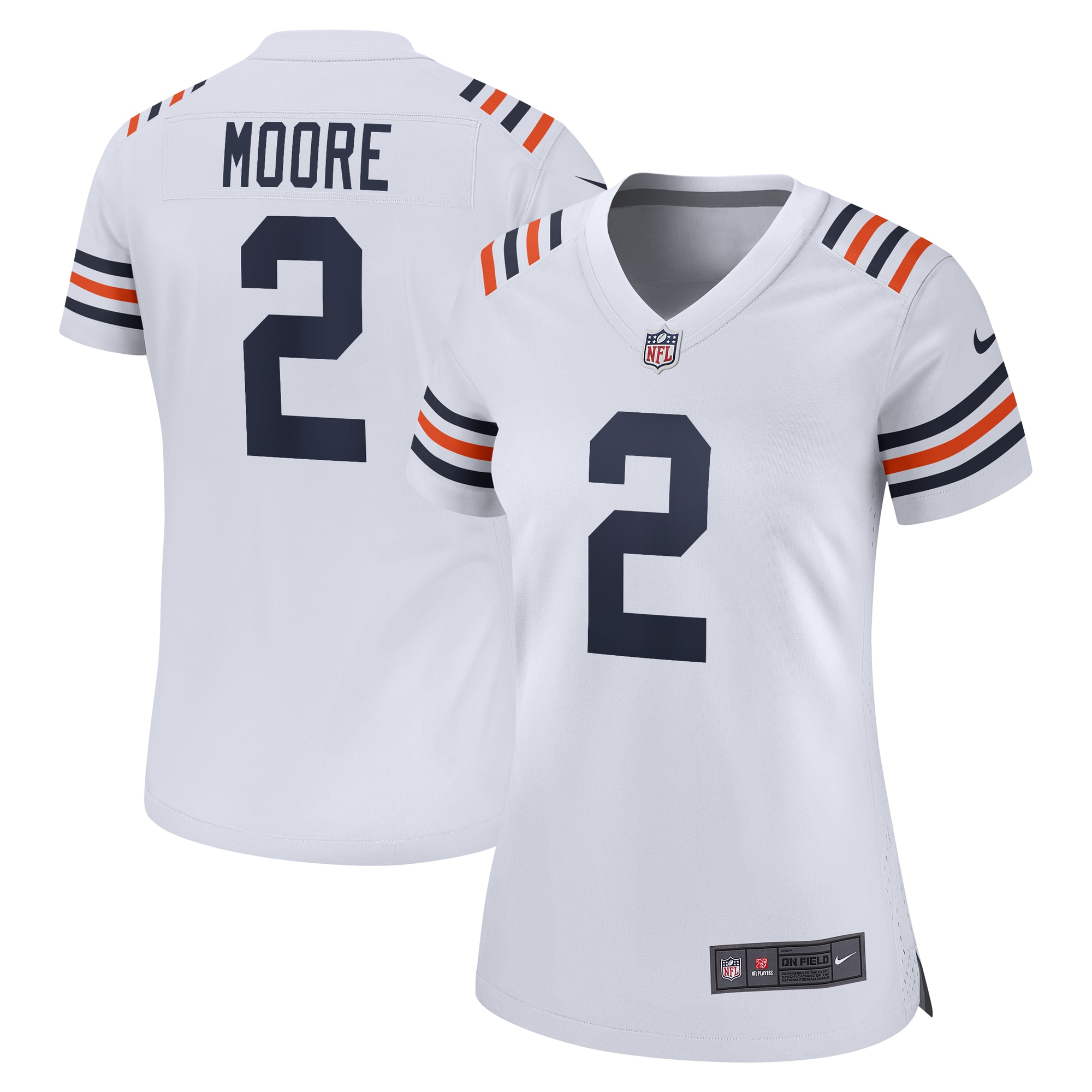 Chicago Bears D.J. Moore White Alternate Game NFL Jersey Women's