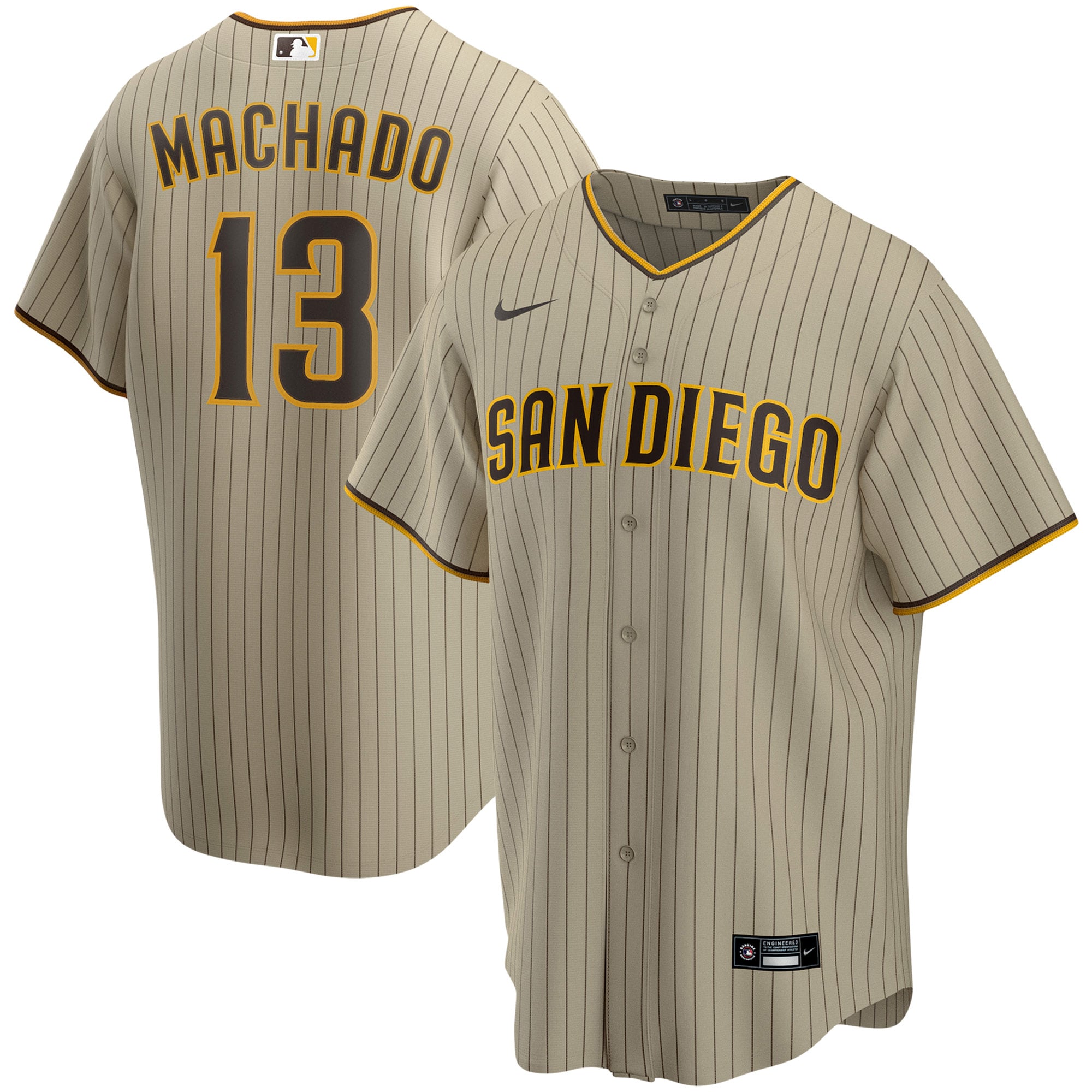 San Diego Padres Manny Machado Tan Alternate Player MLB Jersey Men's