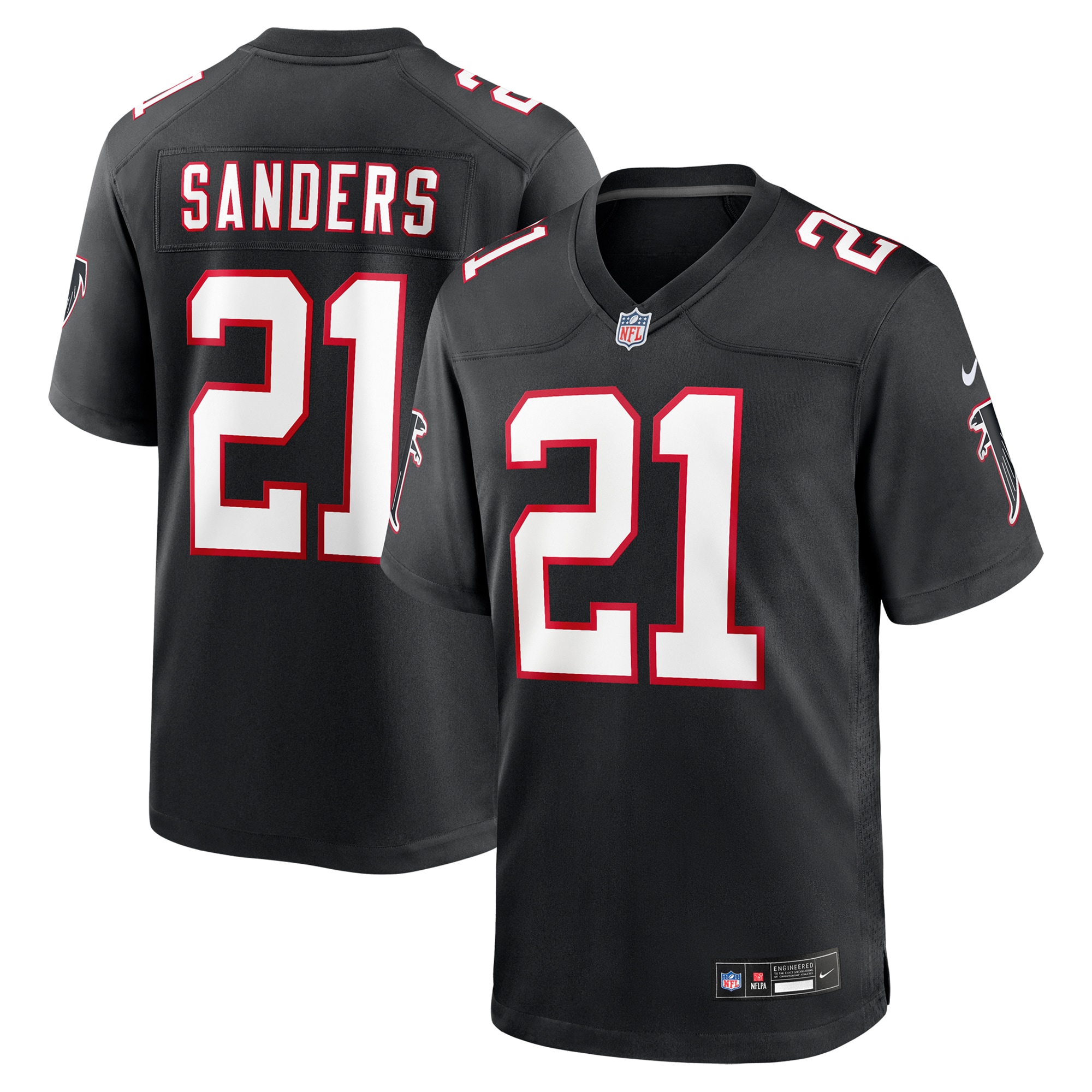 Atlanta Falcons Deion Sanders Black Alternate Retired Player Game NFL Jersey Men's