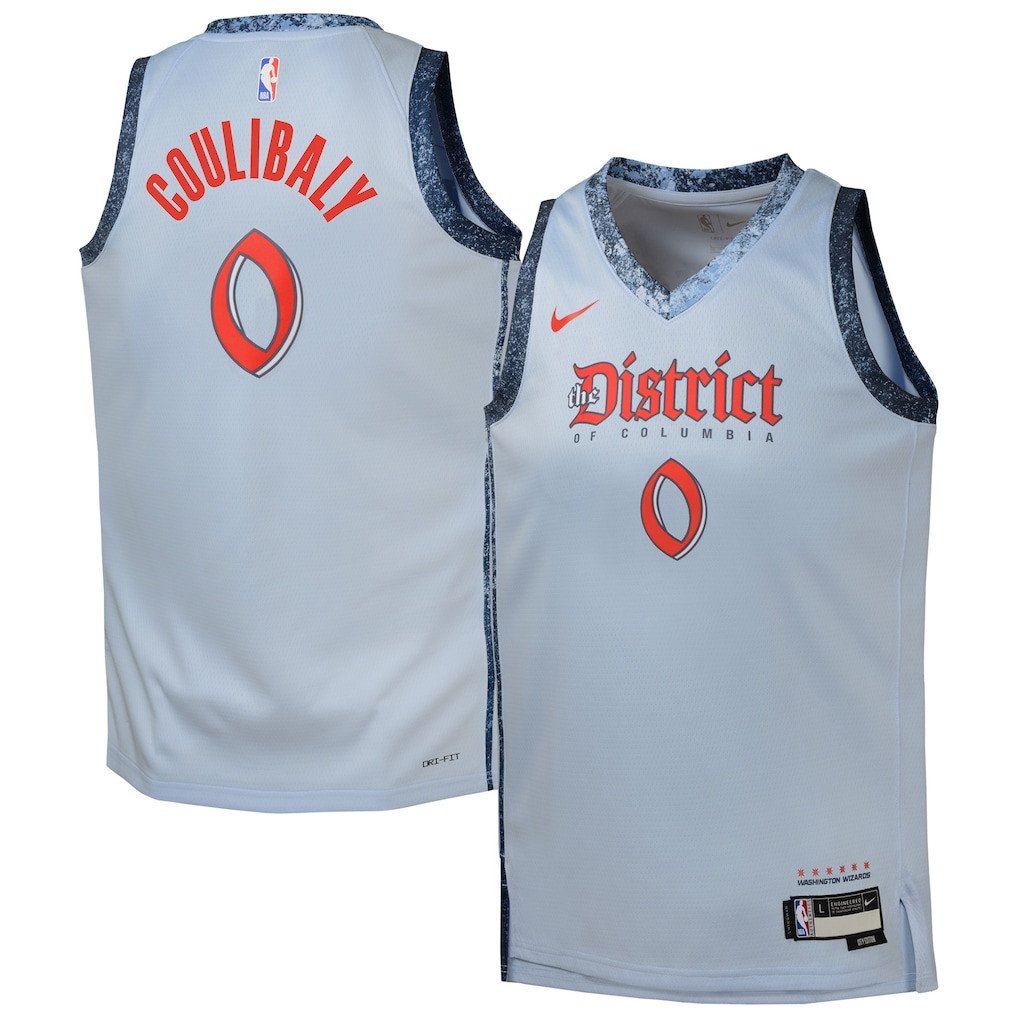 Bilal Coulibaly 0 Washington Wizards 2024/25 Swingman Playe City Edition Powder Blue NBA Jersey Youth