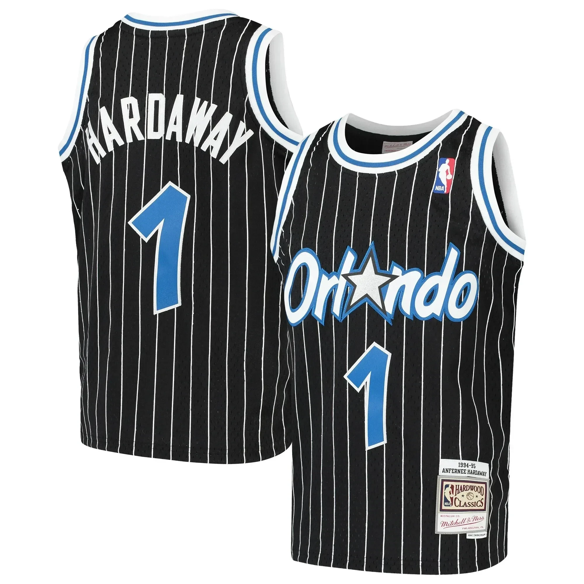 Penny Hardaway Orlando Magicc Mitchell&Nes Hardwood Classics Swingman Throwback Black NBA Jersey Youth