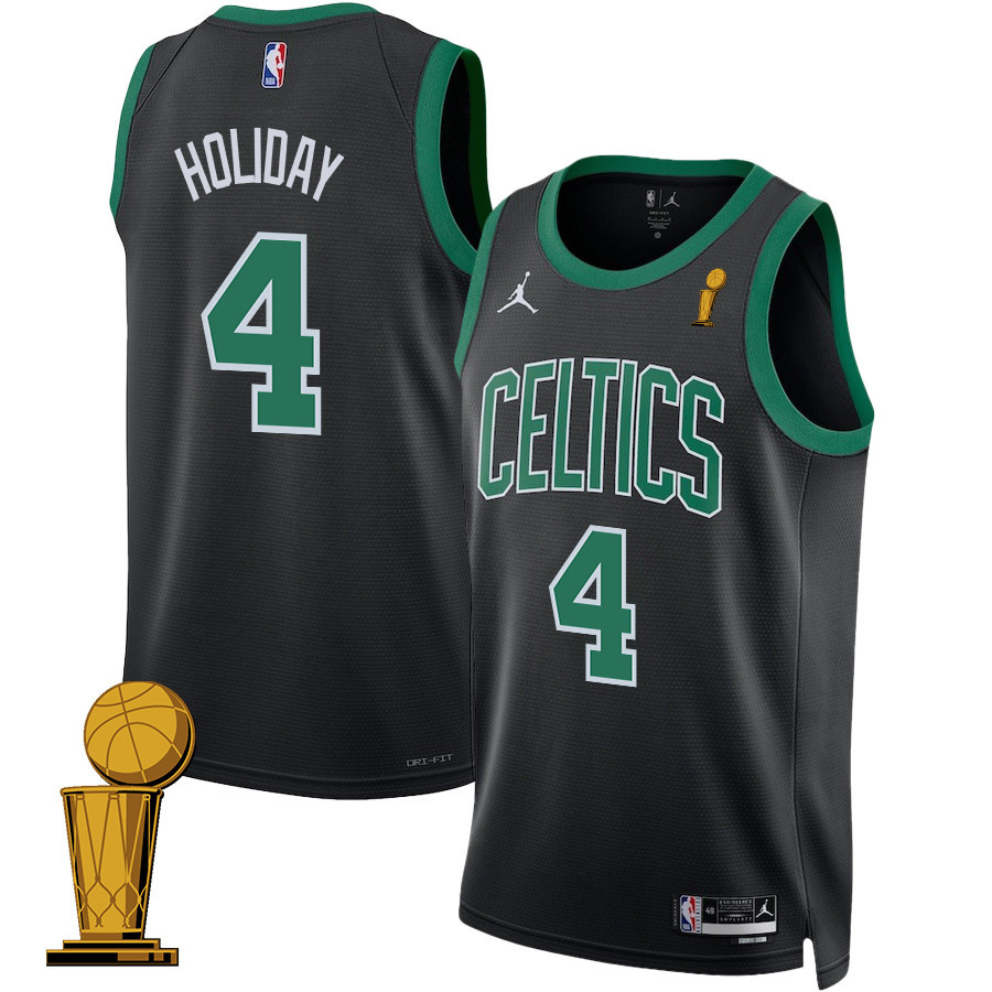 Jrue Holiday 4 Boston Celtics 2024 FINALS CHAMPIONS Swingman Statement Edition Black NBA Jersey Men's