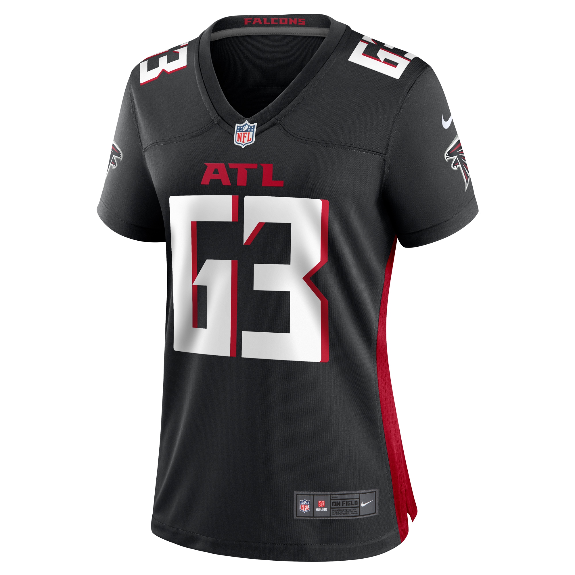 Atlanta Falcons Chris Lindstrom Black Team Game NFL Jersey Women's
