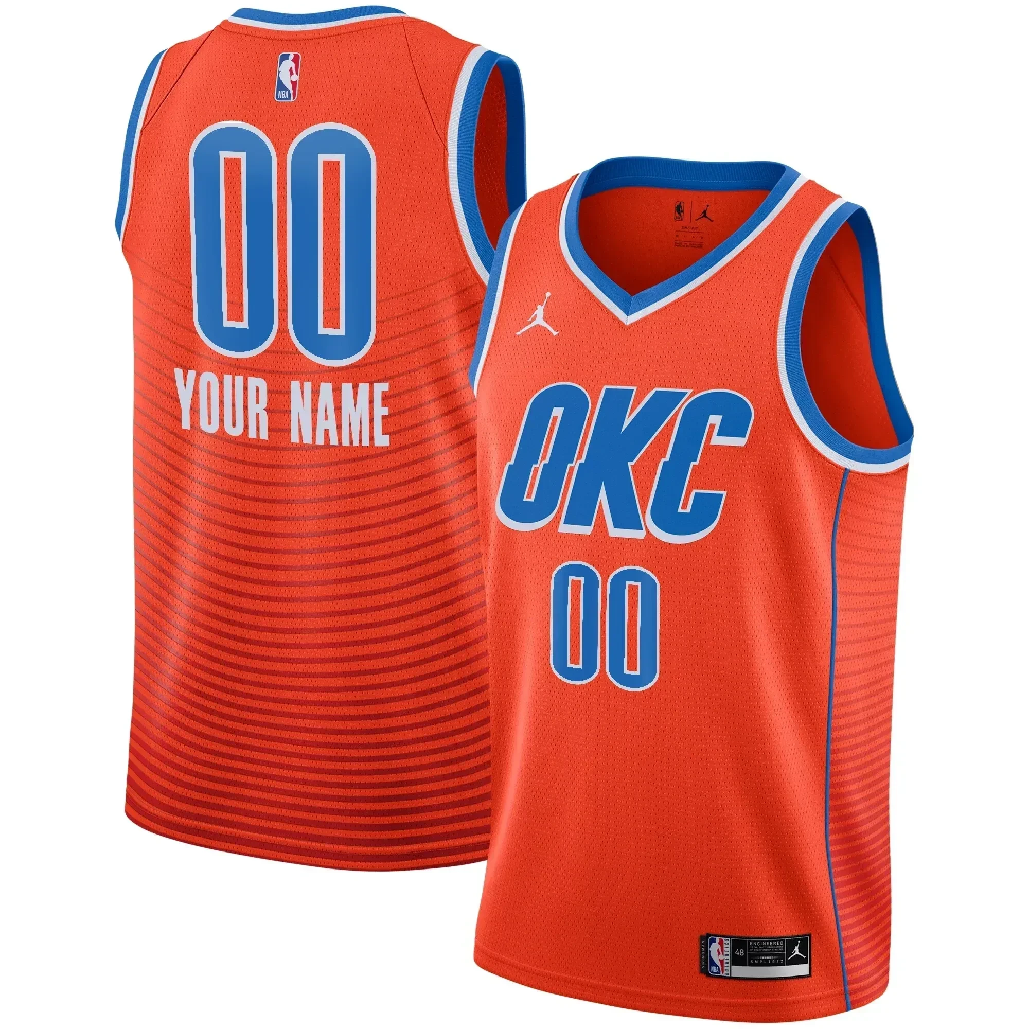 Oklahoma City Thunder Swingman Custom Statement Edition Orange NBA Jersey Men's