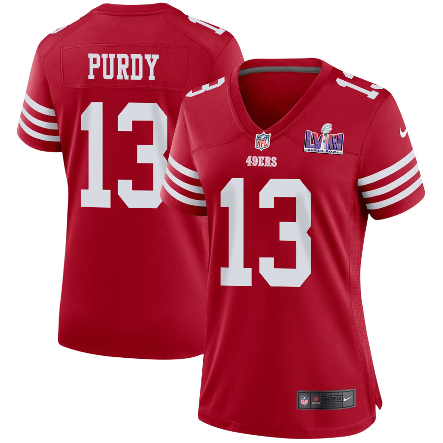 Brock Purdy 13 San Francisco 49ers Super Bowl LVIII Patch Game Scarlet NFL Jersey Women's