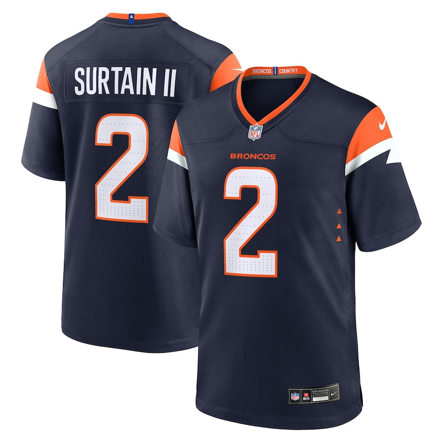 Patrick Surtain II 2 Denver Broncos Alternate Game Navy NFL Jersey Men's