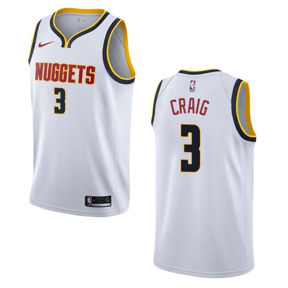 Denver Nuggets 3 Torrey Craig Association Swingman Wihte NBA Jersey Men's