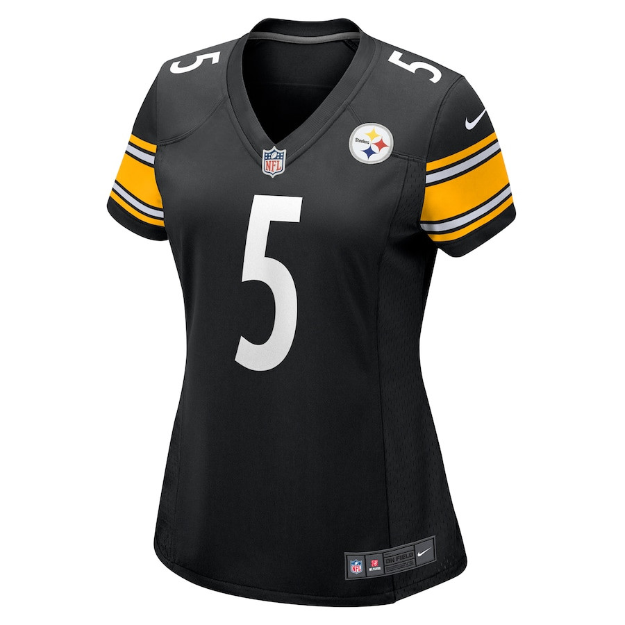 Cameron Johnston 5 Pittsburgh Steelers Game Black NFL Jersey Women's