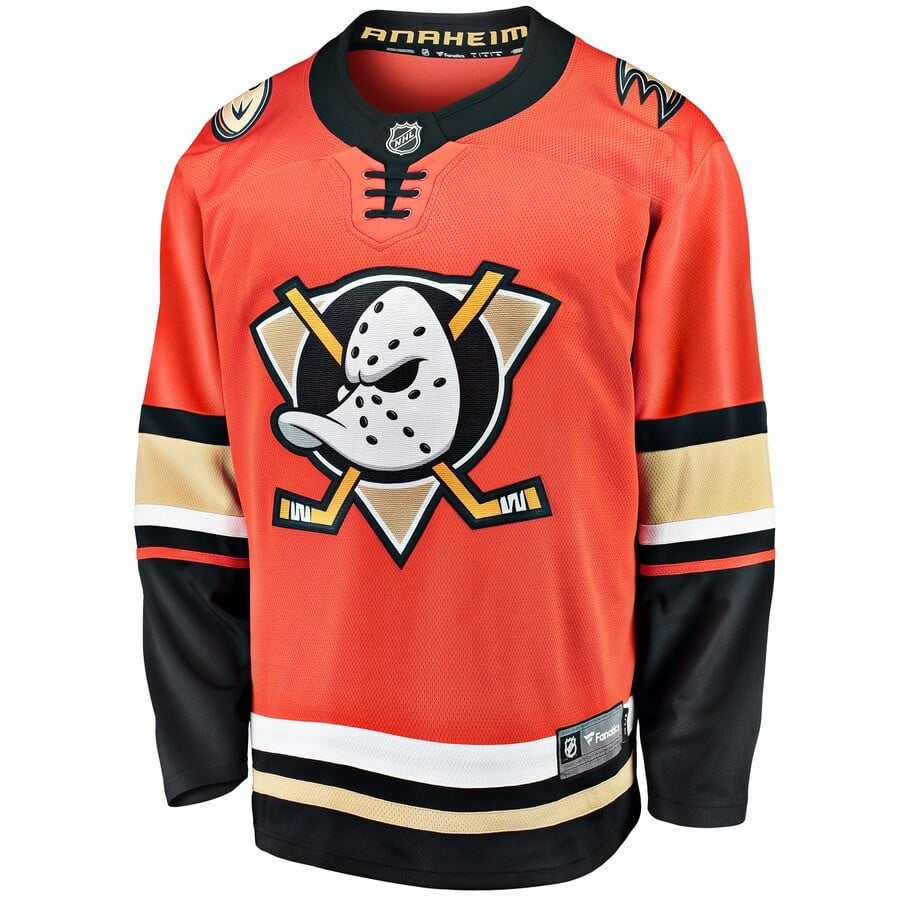 Leo Carlsson #91 Anaheim Ducks 2023 Draft Home Orange NHL Jersey Men's