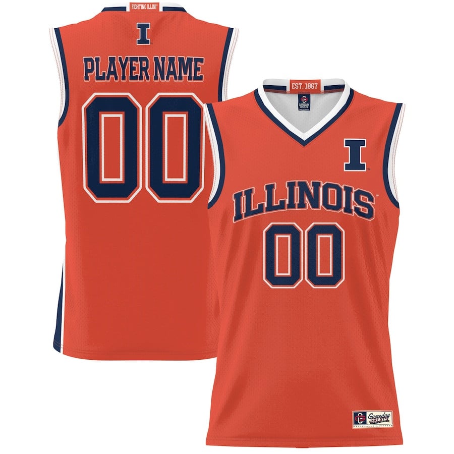 Illinois Fighting Illini NIL Custom Orange NCAA Jersey Men's