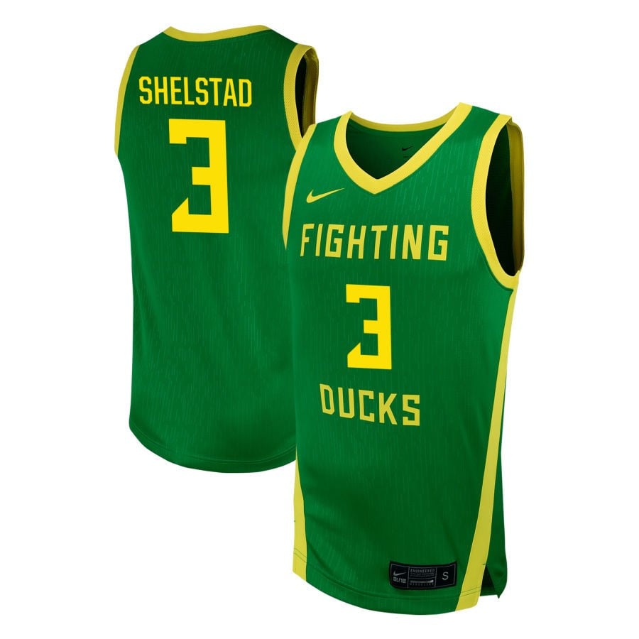 Jackson Shelstad 3 Oregon Ducks NIL Green NCAA Jersey Men's
