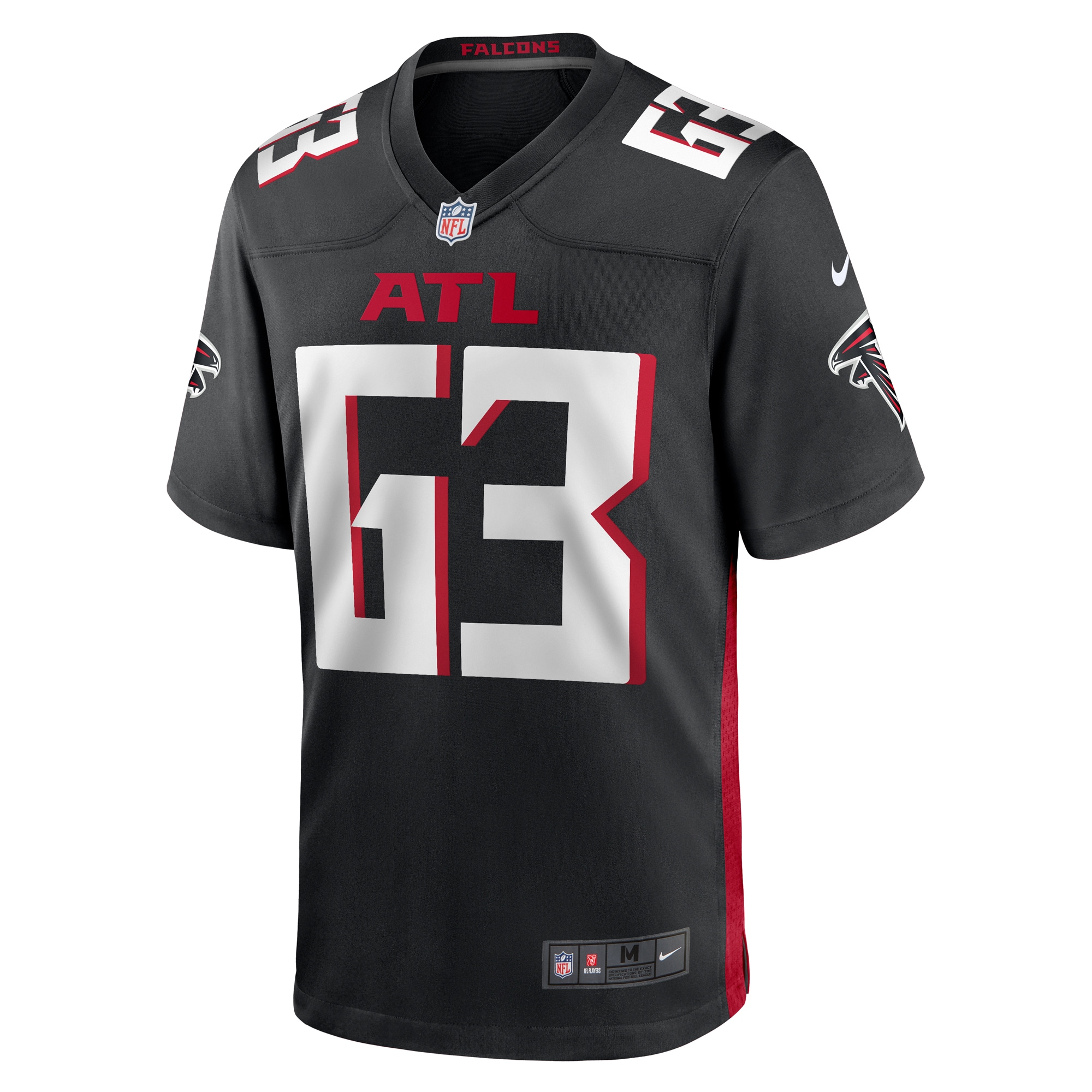 Atlanta Falcons Chris Lindstrom Black Team Game NFL Jersey Men's