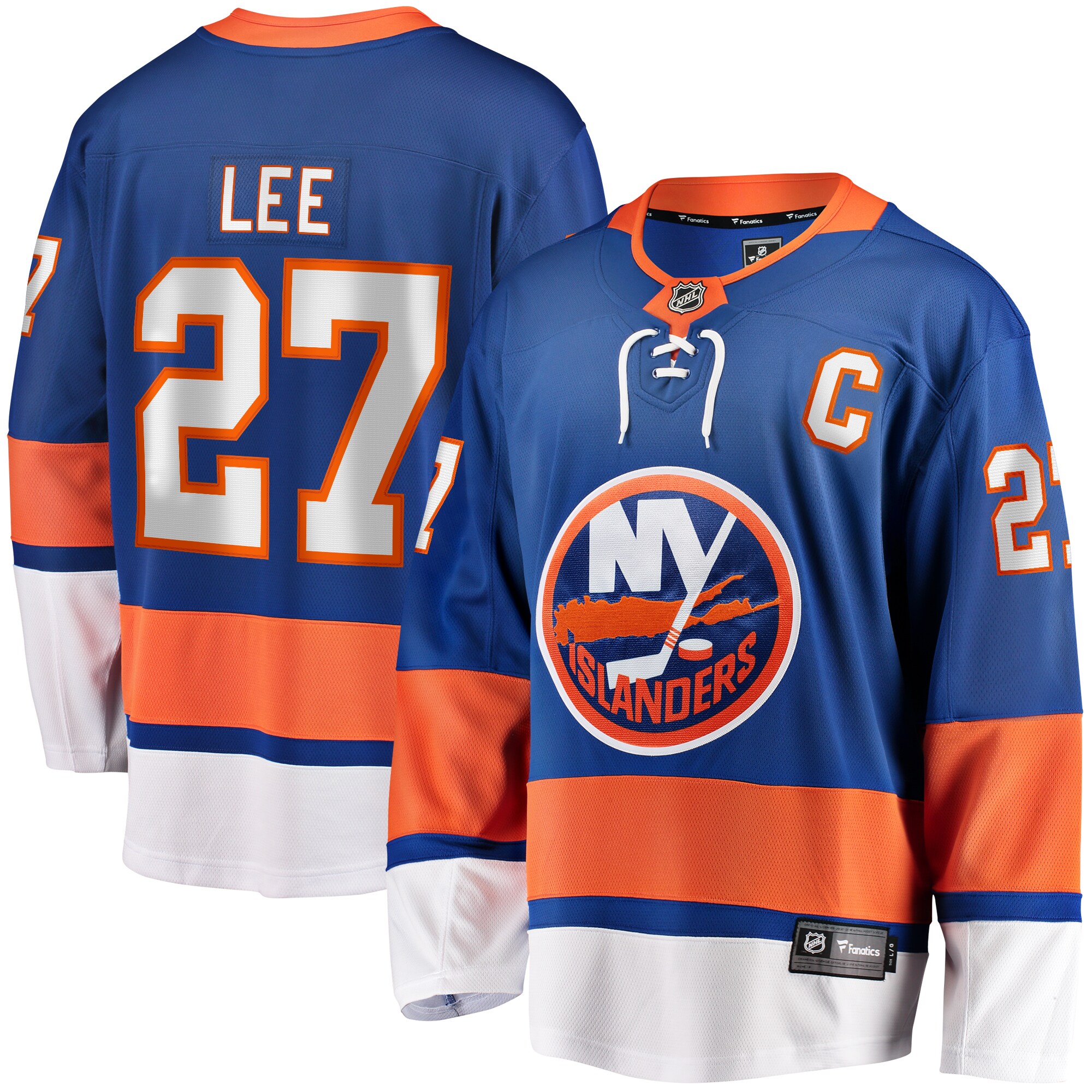 New York Islanders Anders Lee Royal Home Captain Patch Breakaway Player NHL Jersey Men's