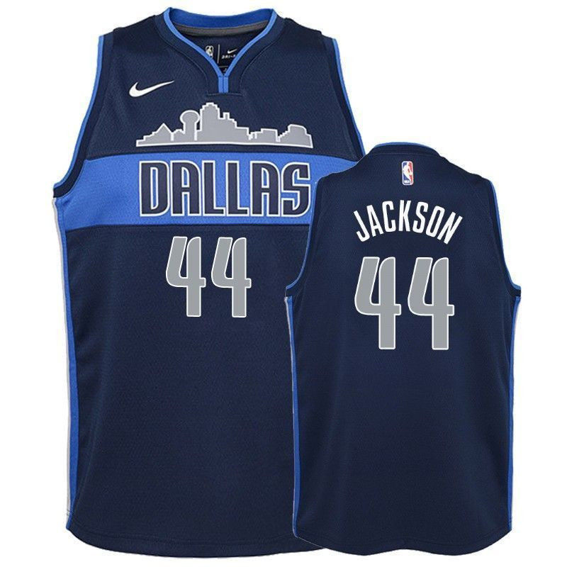 Dallas Mavericks Justin Jackson 44 2018-19 Statet Navy NBA Jersey Youth