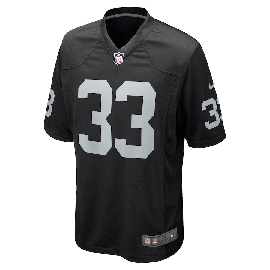 Roderic Teamer 33 Las Vegas Raiders Game Black NFL Jersey Men's