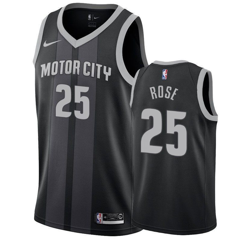 Detroit Pistons Derrick Rose 25 City NBA Jersey Men's