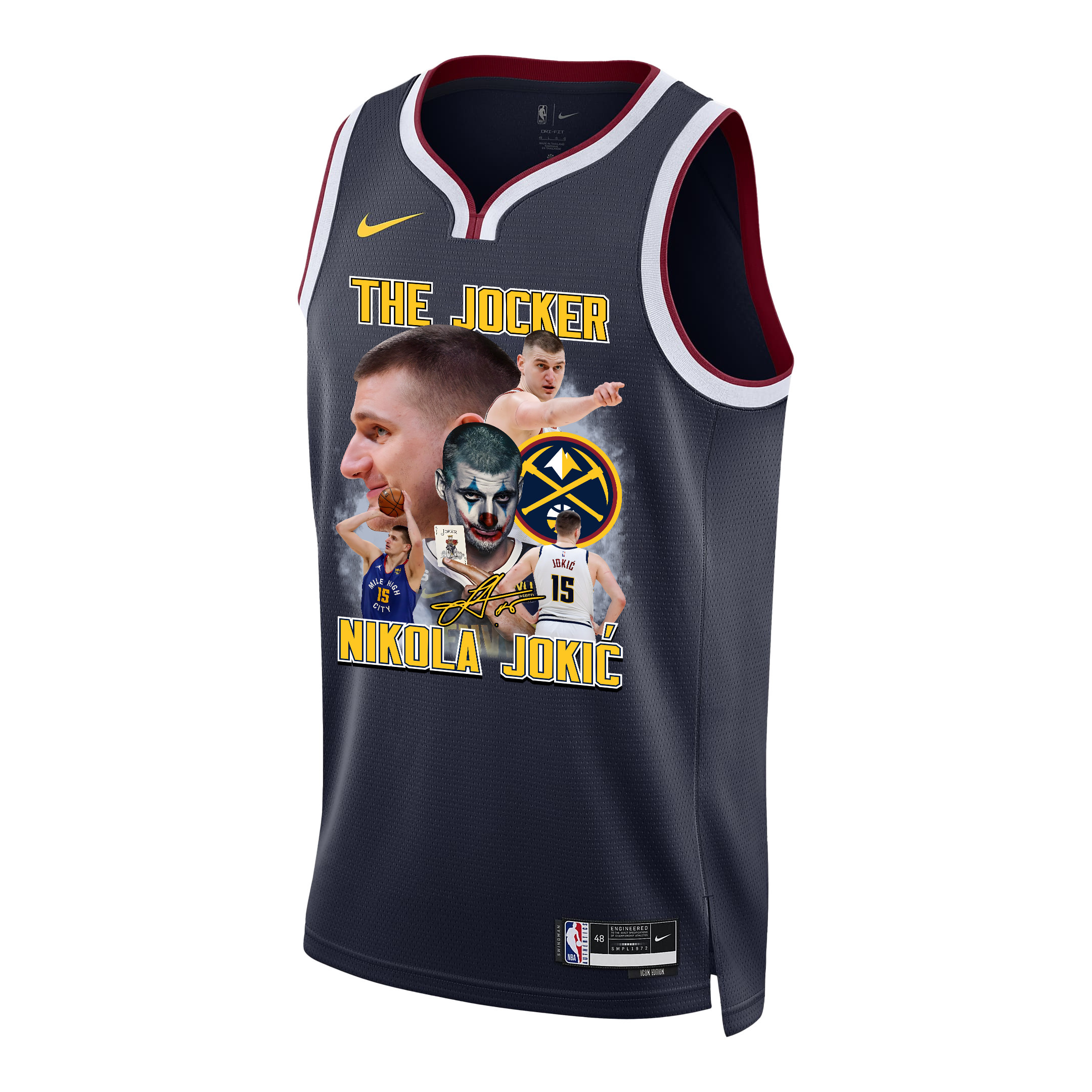 Nikola Jokic 15 Denver Nuggets Joker's Magic 2023 Champions Swingman Black NBA Jersey Men's