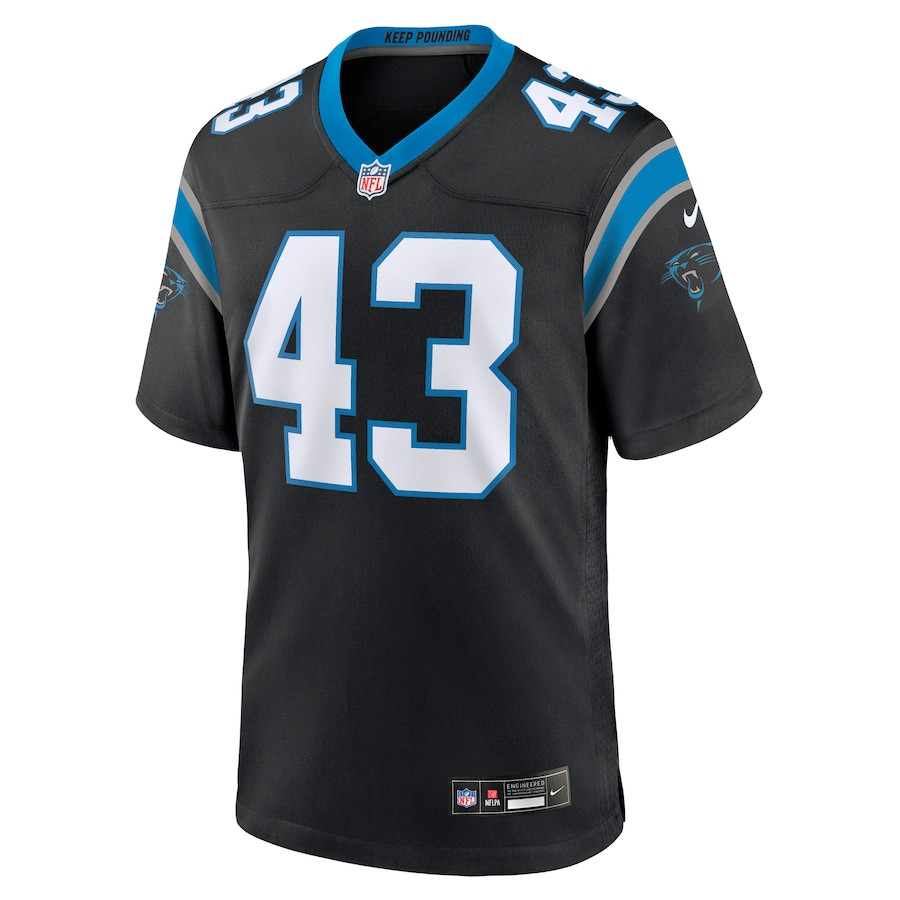 Luiji Vilain 43 Carolina Panthers Game Black NFL Jersey Men's