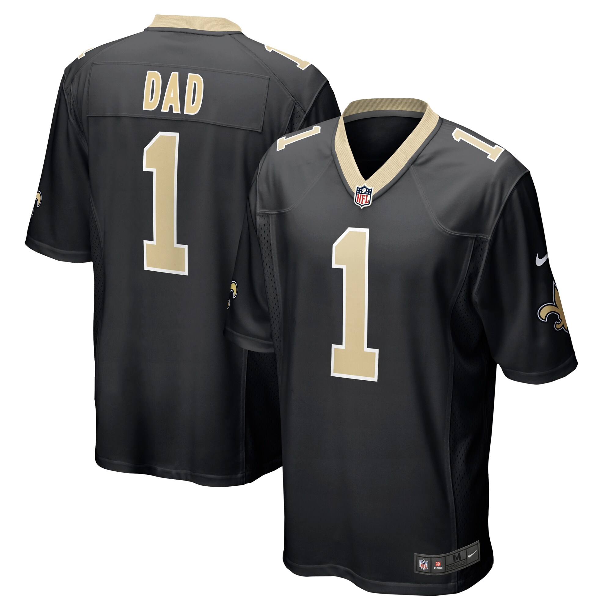 New Orleans Saints Number 1 Dad Black Game NFL Jersey Men's