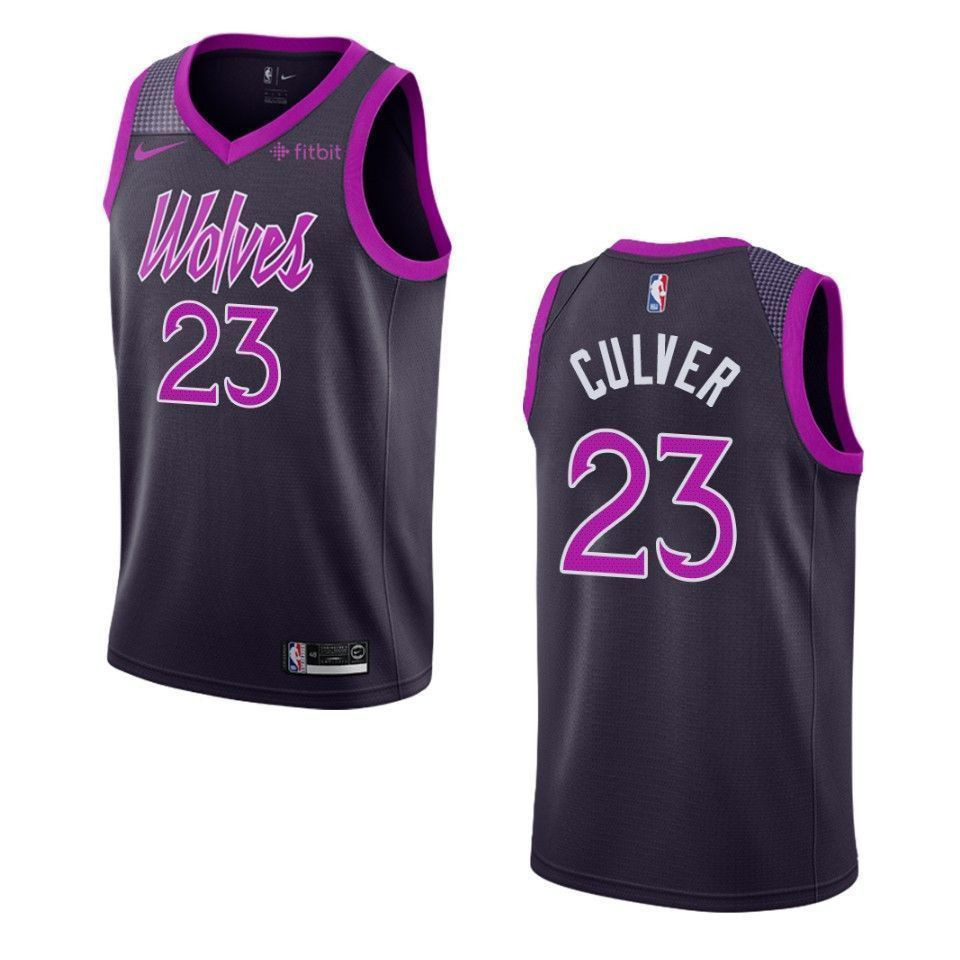 Minnesota Timberwolves 23 Jarrett Culver City Swingman Purple NBA Jersey Men's
