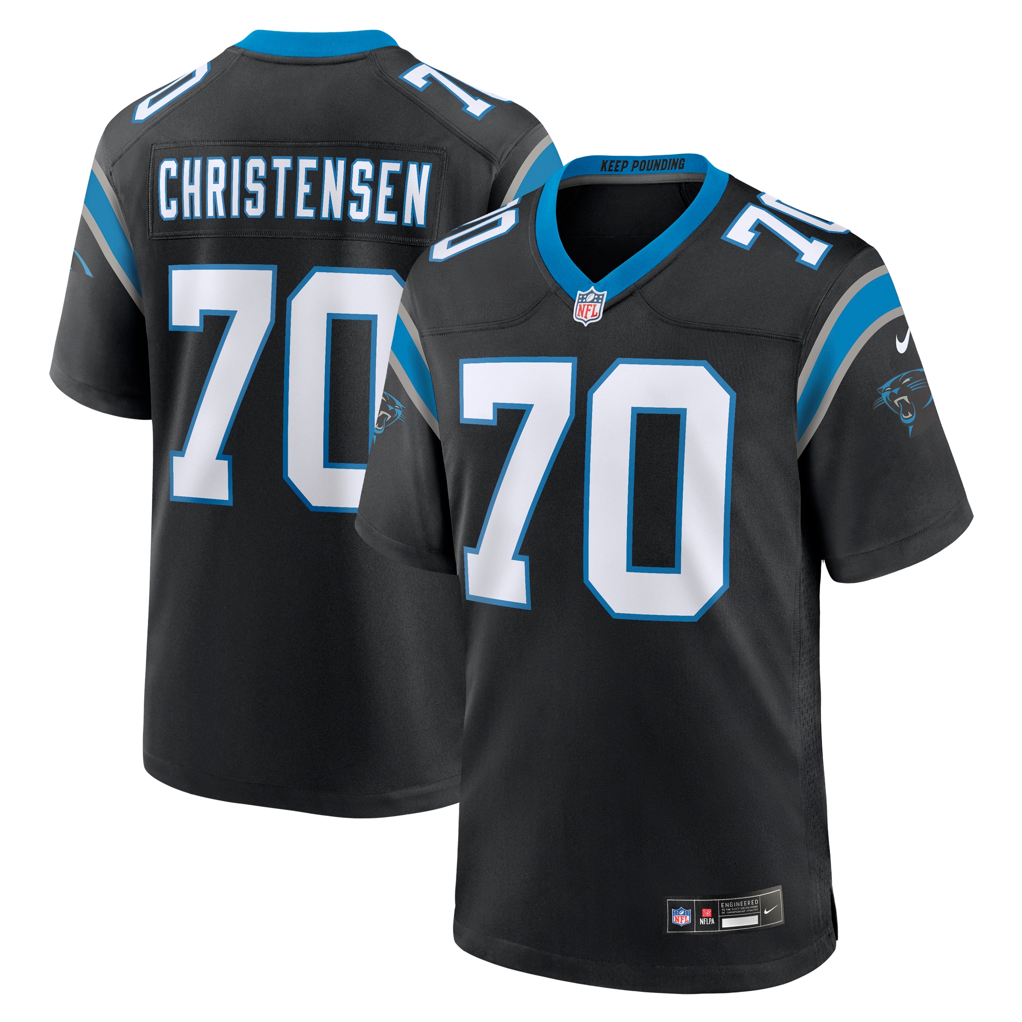 Carolina Panthers Brady Christensen Black Team Game NFL Jersey Men's