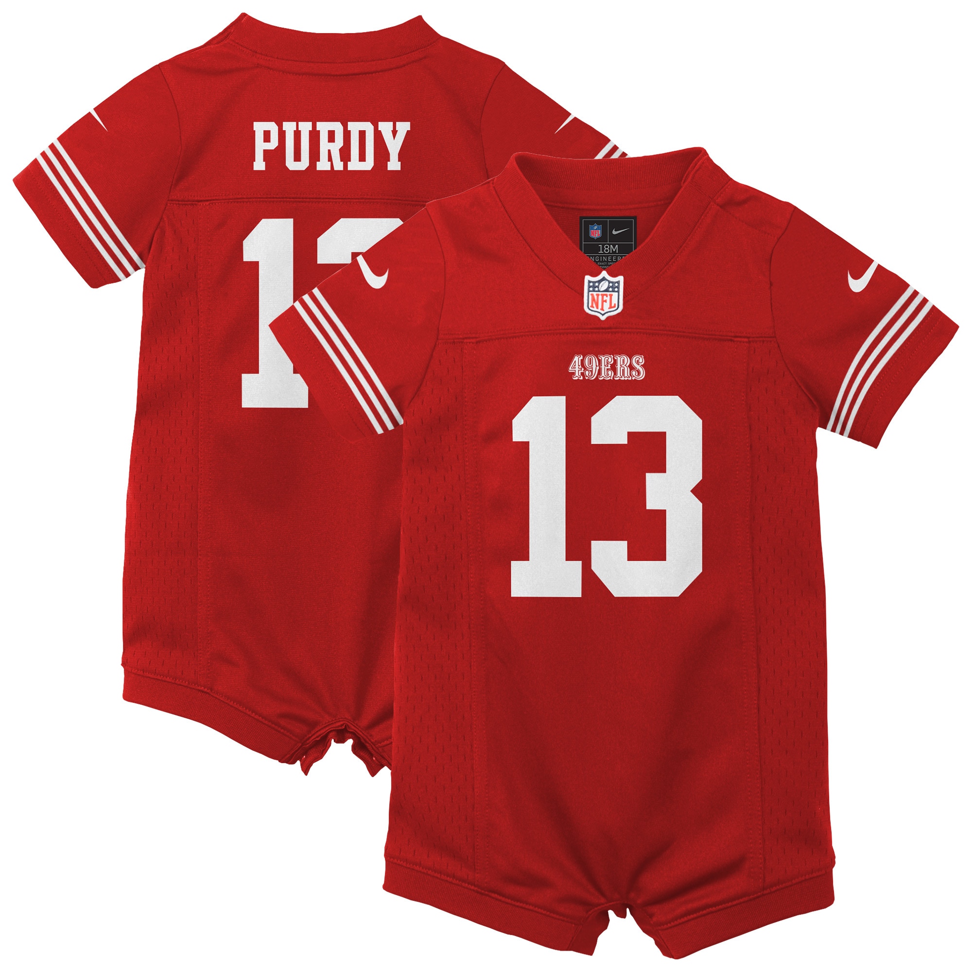 Newborn Infant San Francisco 49ers Brock Purdy Scarlet Game Romper NFL Jersey Men's