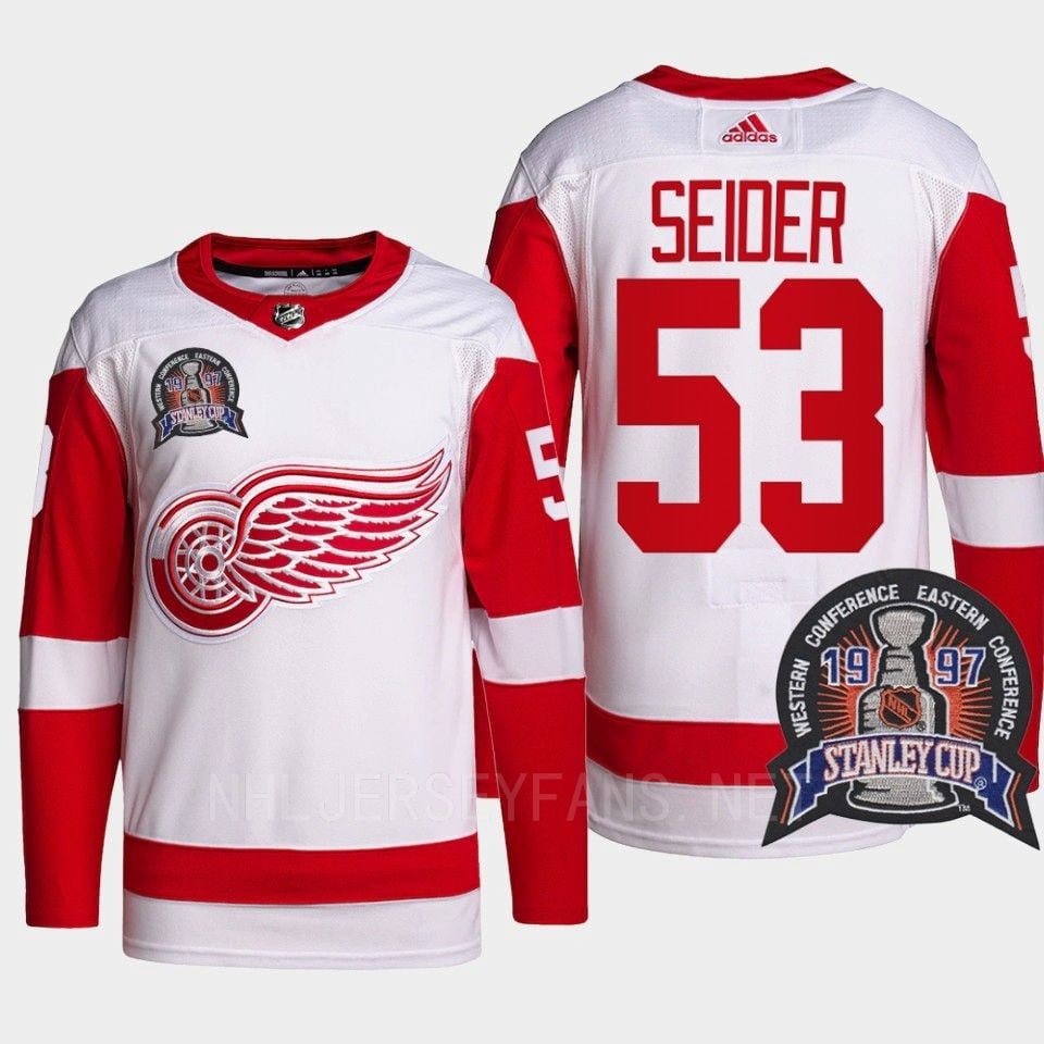 Moritz Seider 53 25th Anniversary Detroit Red Wings Red NHL Jersey Men's