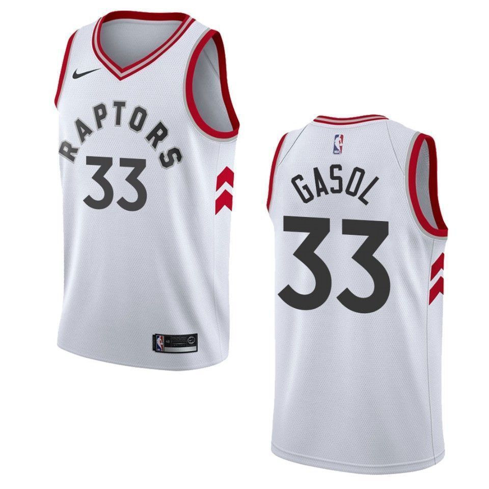 Toronto Raptors 33 Marc Gasol Association Swingman White NBA Jersey Men's