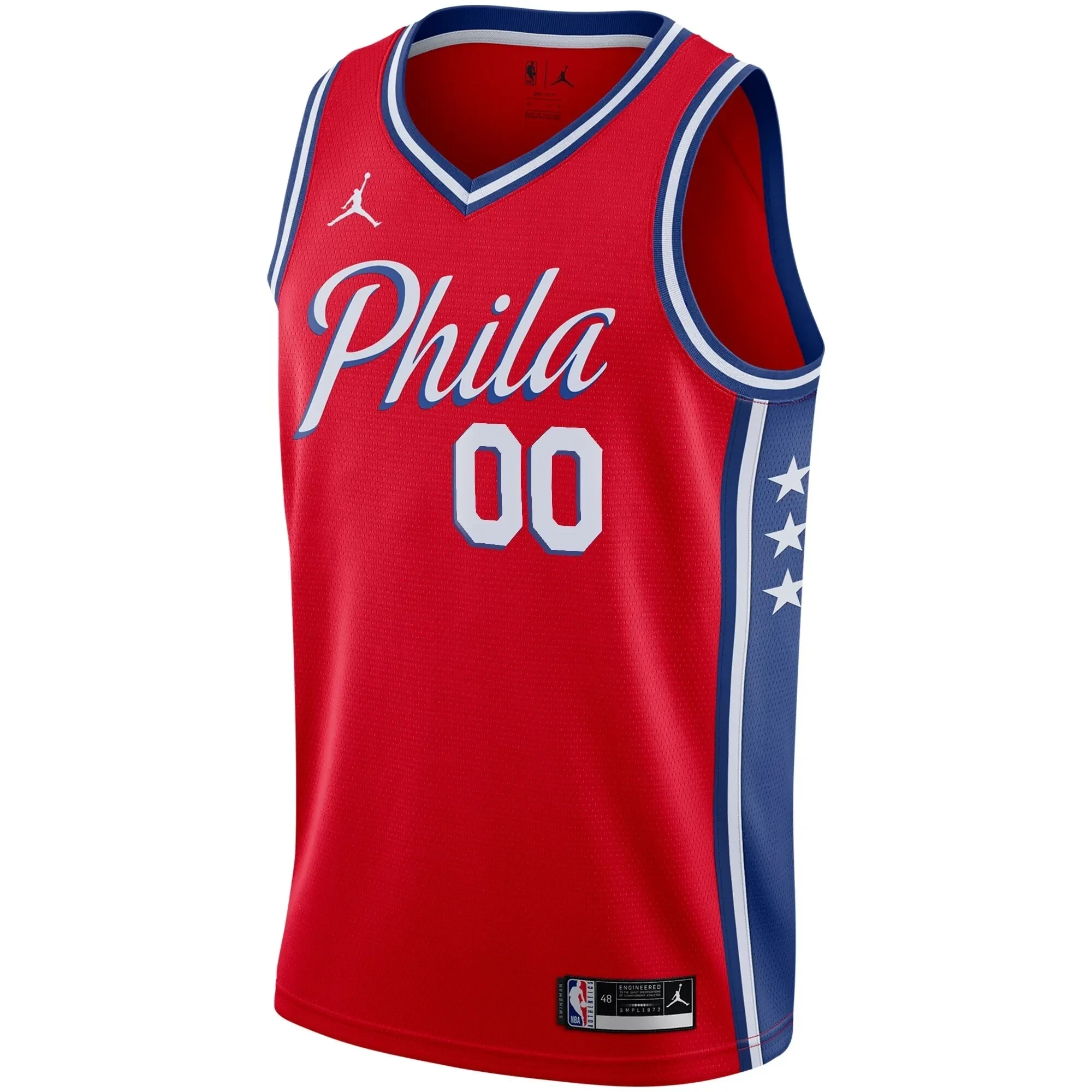Philadelphia 76ers Swingman Custom Statement Edition Red NBA Jersey Men's