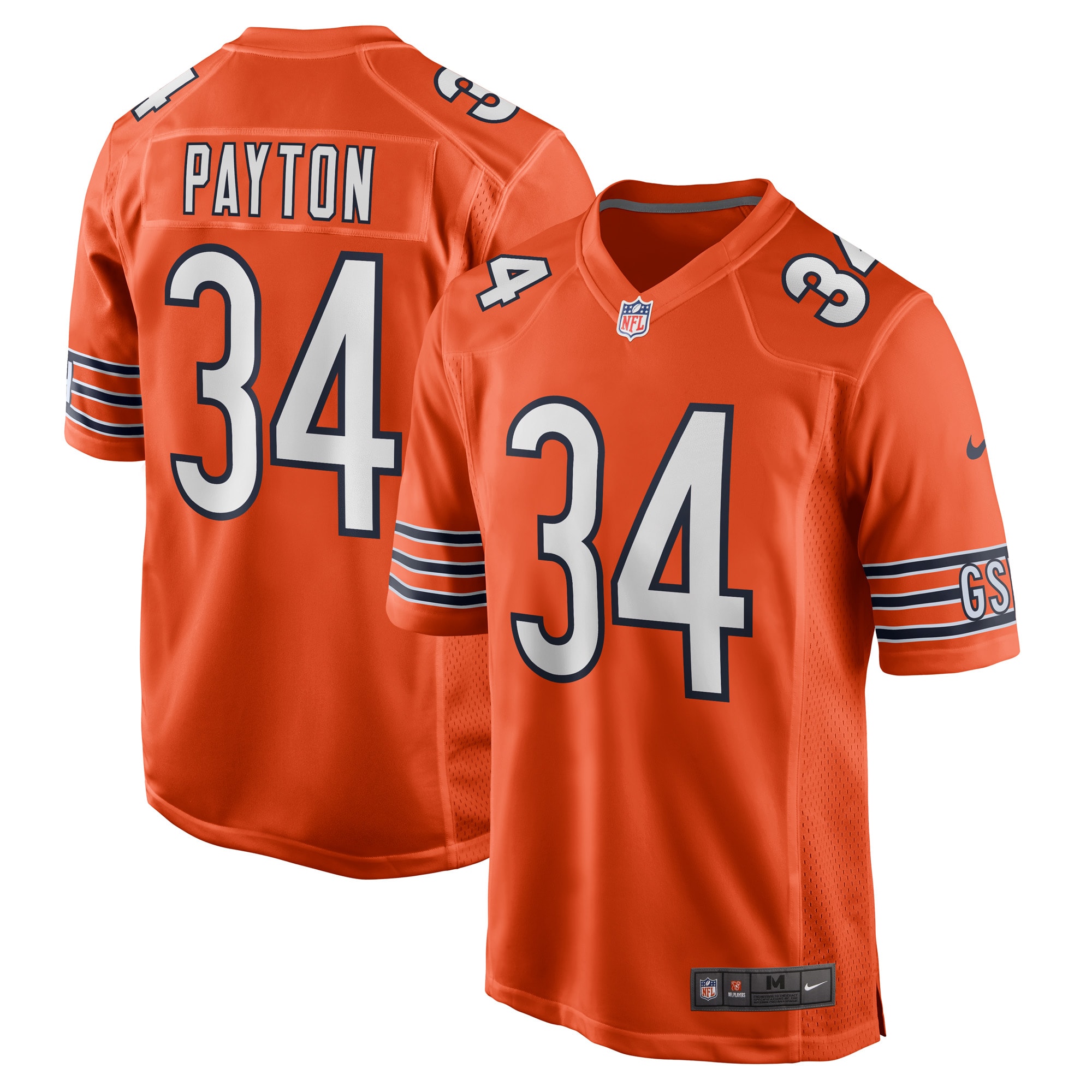 Chicago Bears Walter Payton Orange Retired Player NFL Jersey Men's