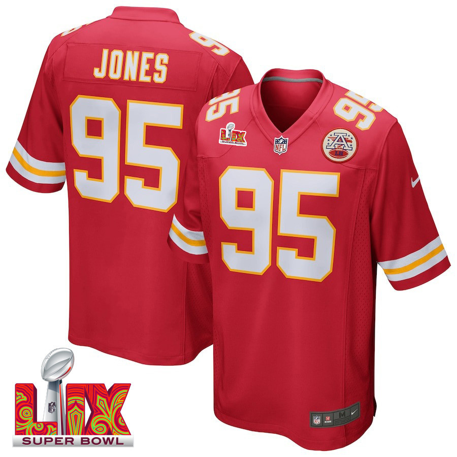 Chris Jones #95 Kansas City Chiefs Super Bowl LIX Red NFL Jersey Men's