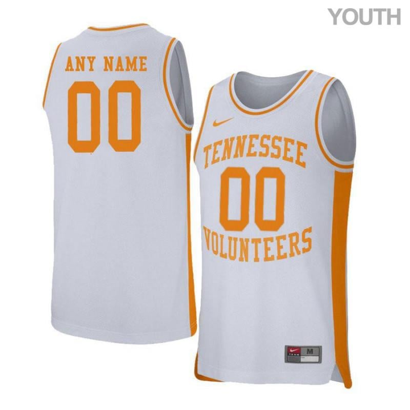 Elit White Retro Tennessee Volunteers Custom NCAA Jersey Youth
