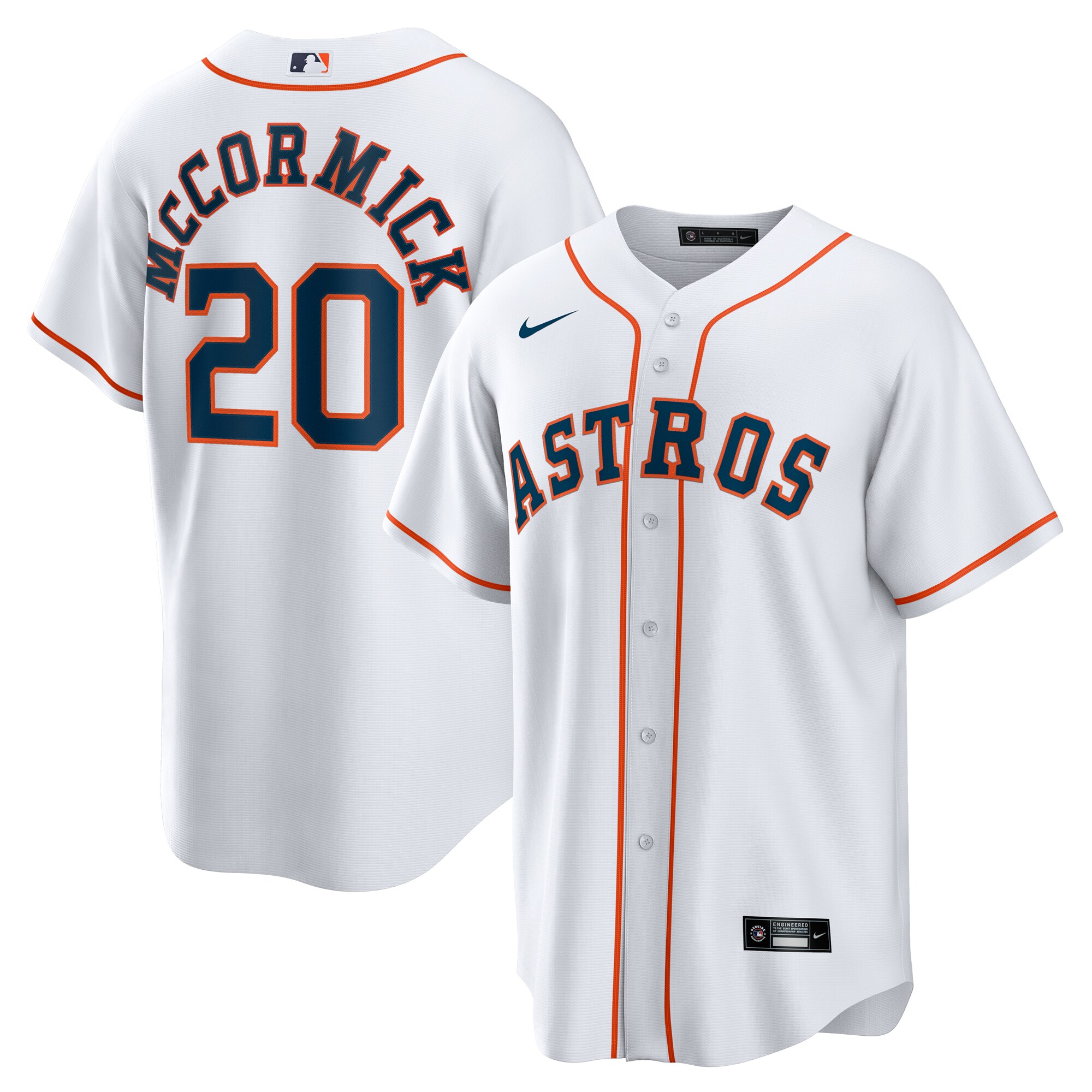 Houston Astros Chas McCormick White Home Player MLB Jersey Men's