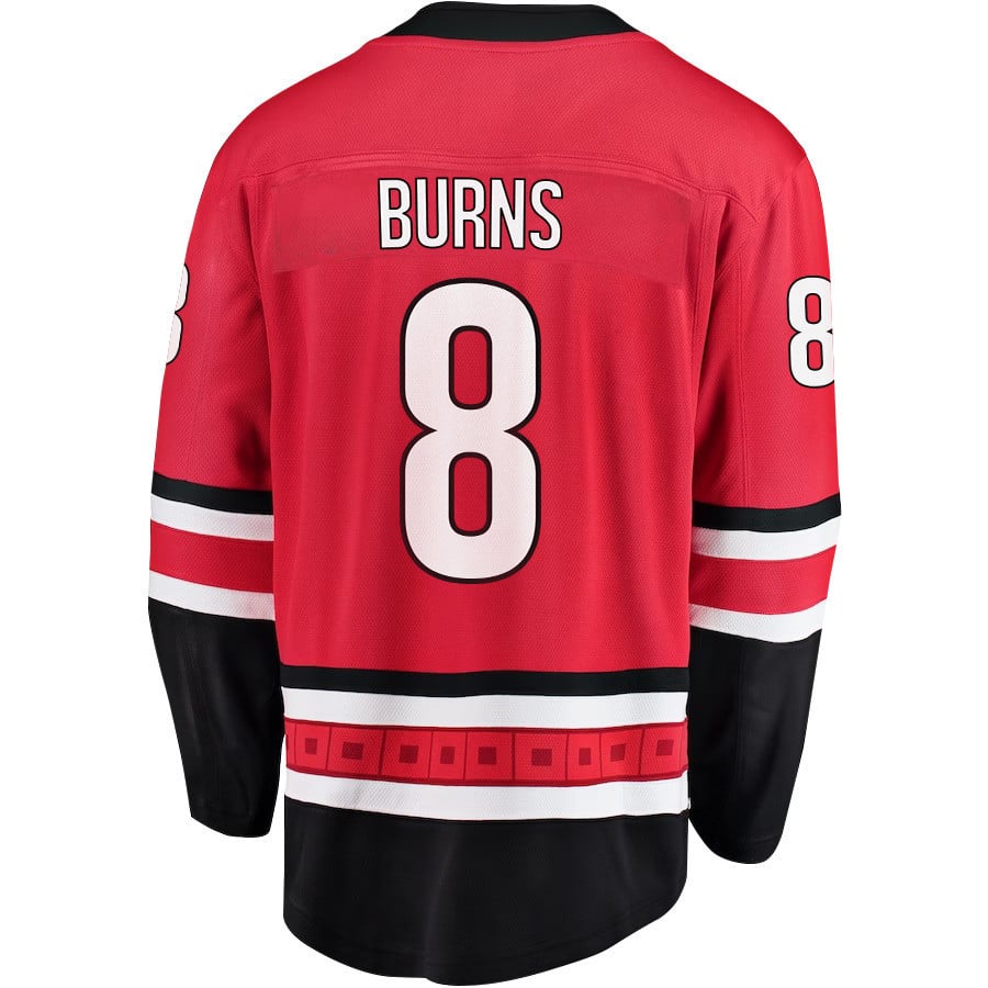 Brent Burns 8 Carolina Hurricanes Stanley Cup 2023 Playoffs Patch Home Breakaway Red NHL Jersey Men's