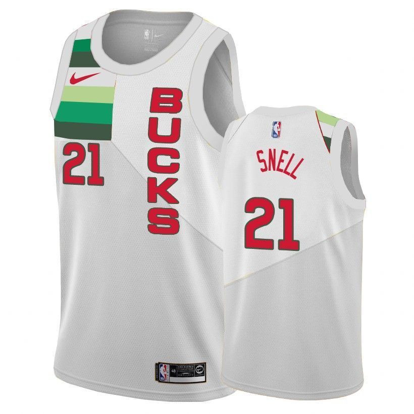 Milwaukee Bucks Tony Snell 21 Earned Editio White NBA Jersey Men's