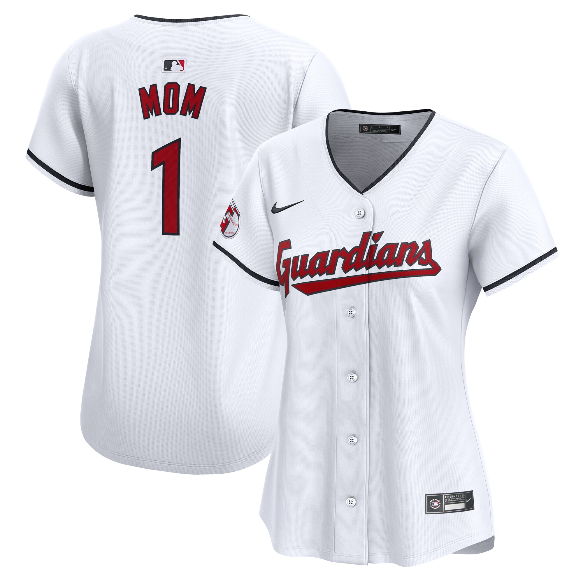Cleveland Guardians White #1 Mom Home Limited MLB Jersey Women's