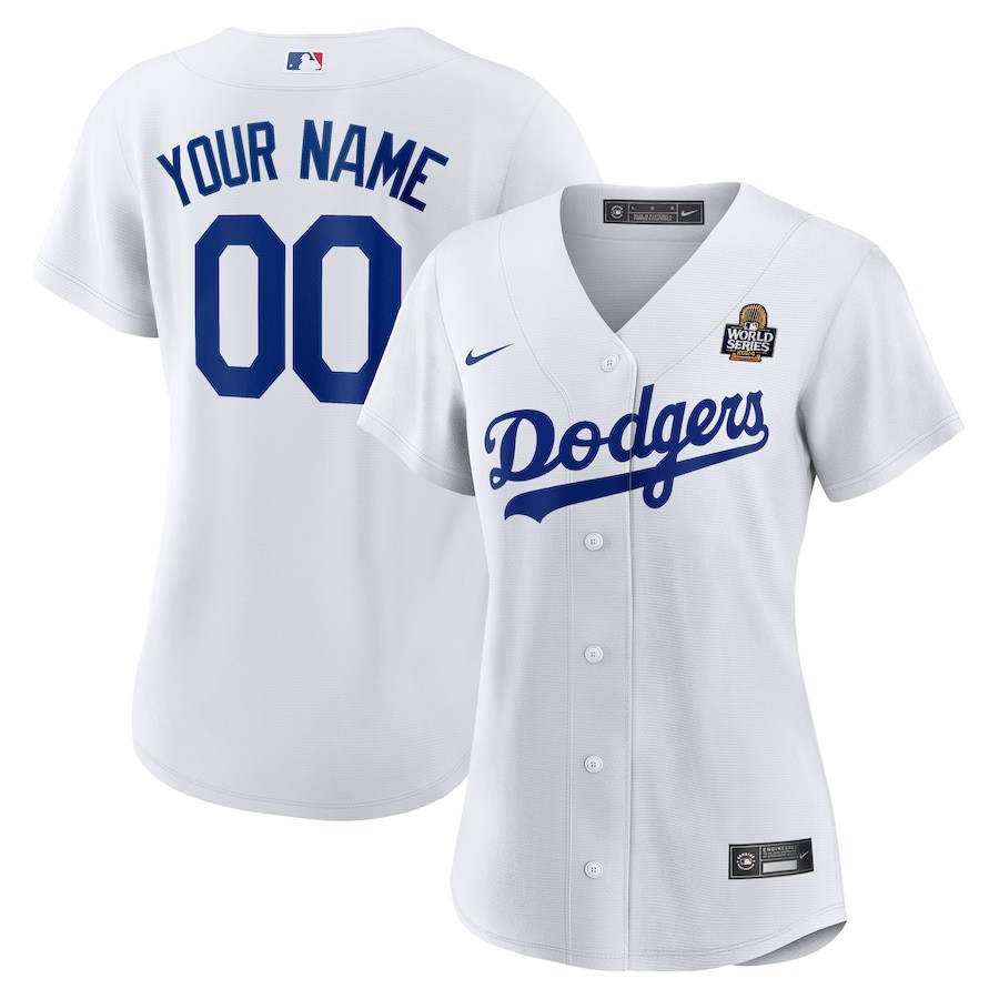 Los Angeles Dodgers 2024 World Series Home Custom White MLB Jersey Women's