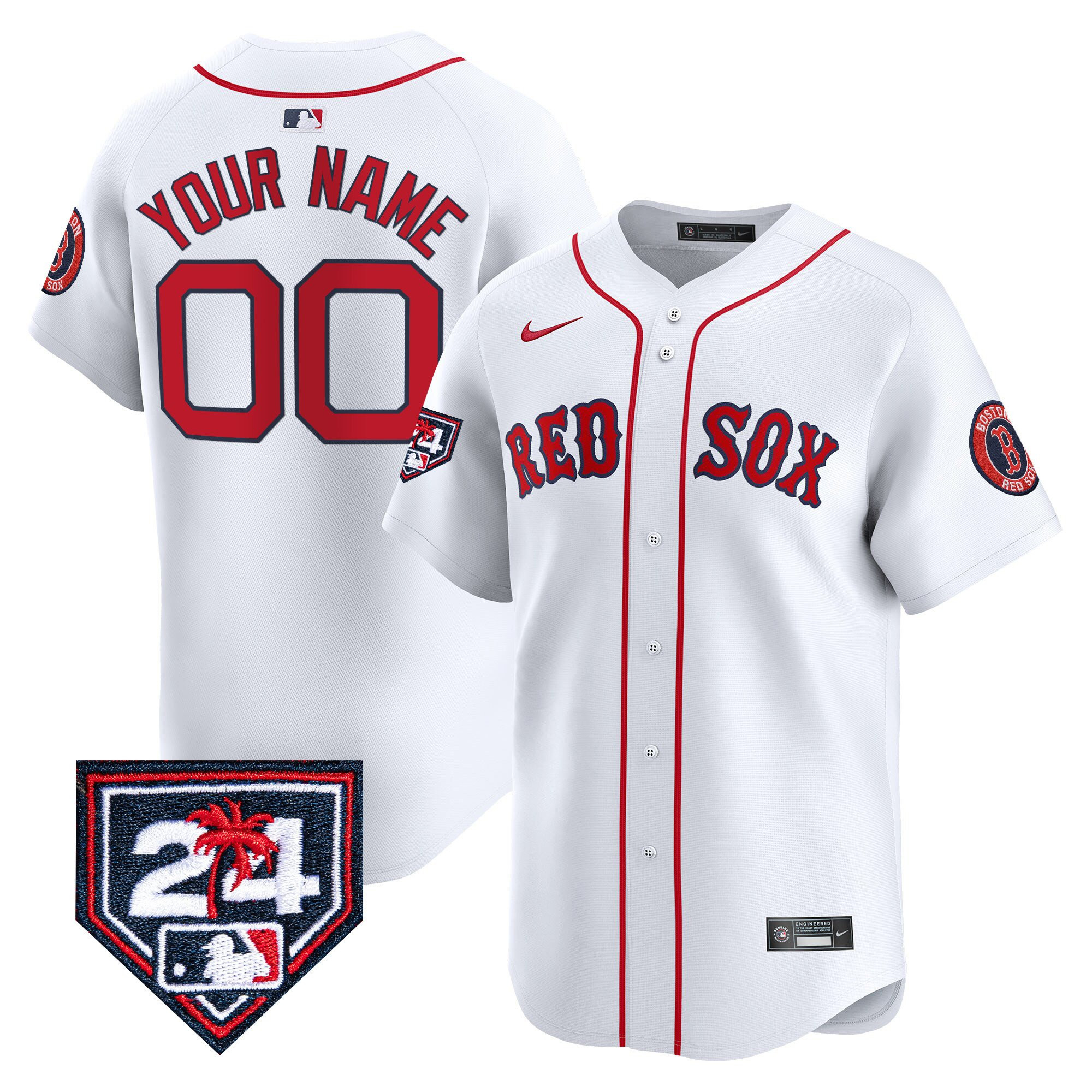 Boston Red Sox 2024 Spring Training Custom White MLB Jersey Men's
