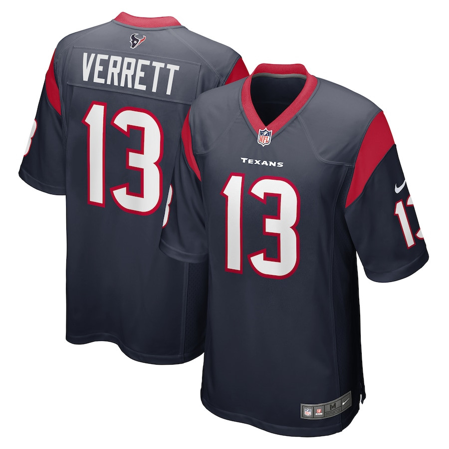 Jason Verrett 13 Houston Texans Game Navy NFL Jersey Men's