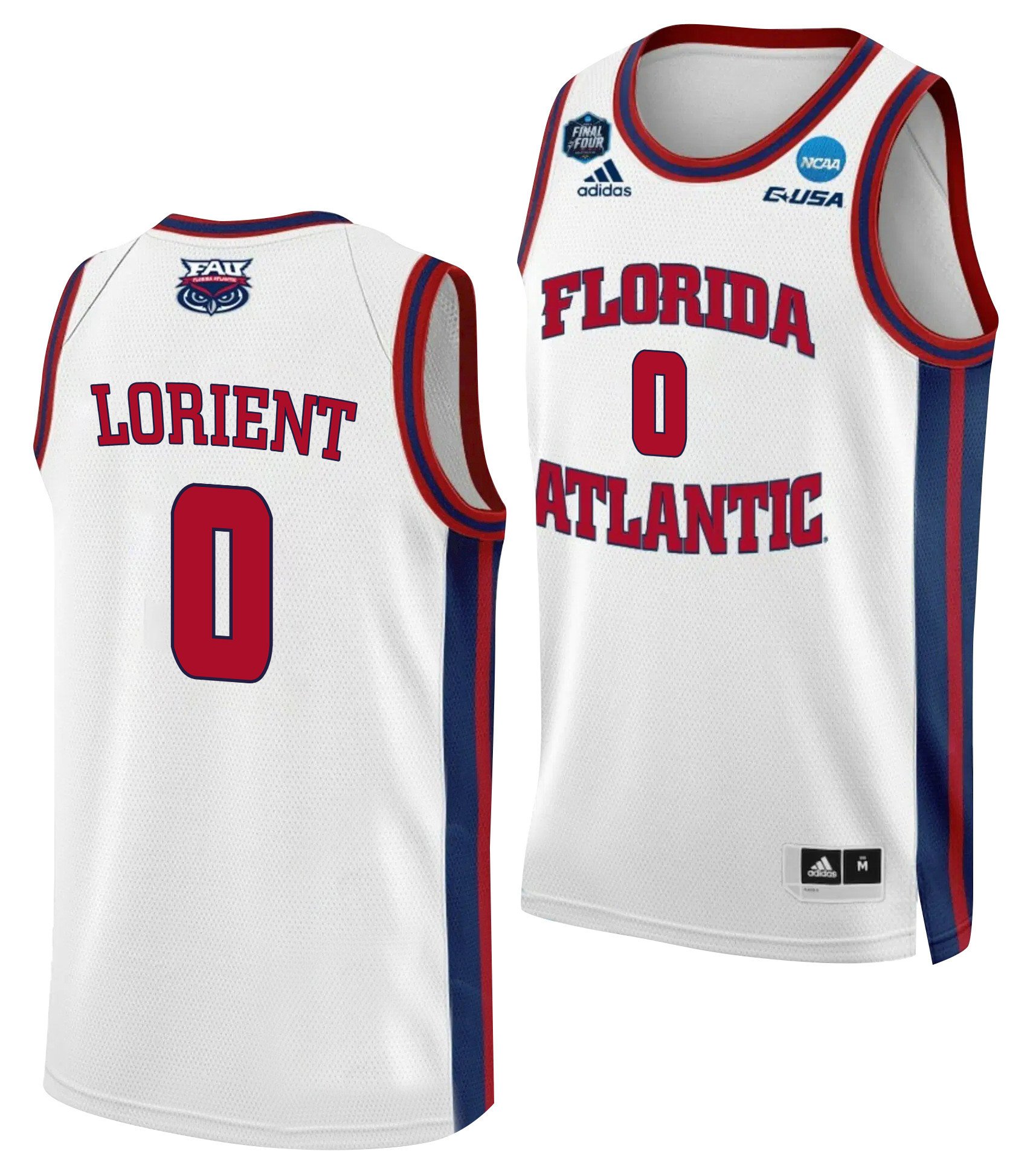 Brenen Lorient 0 FAU Owls 2023 Final Four White NCAA Jersey Men's