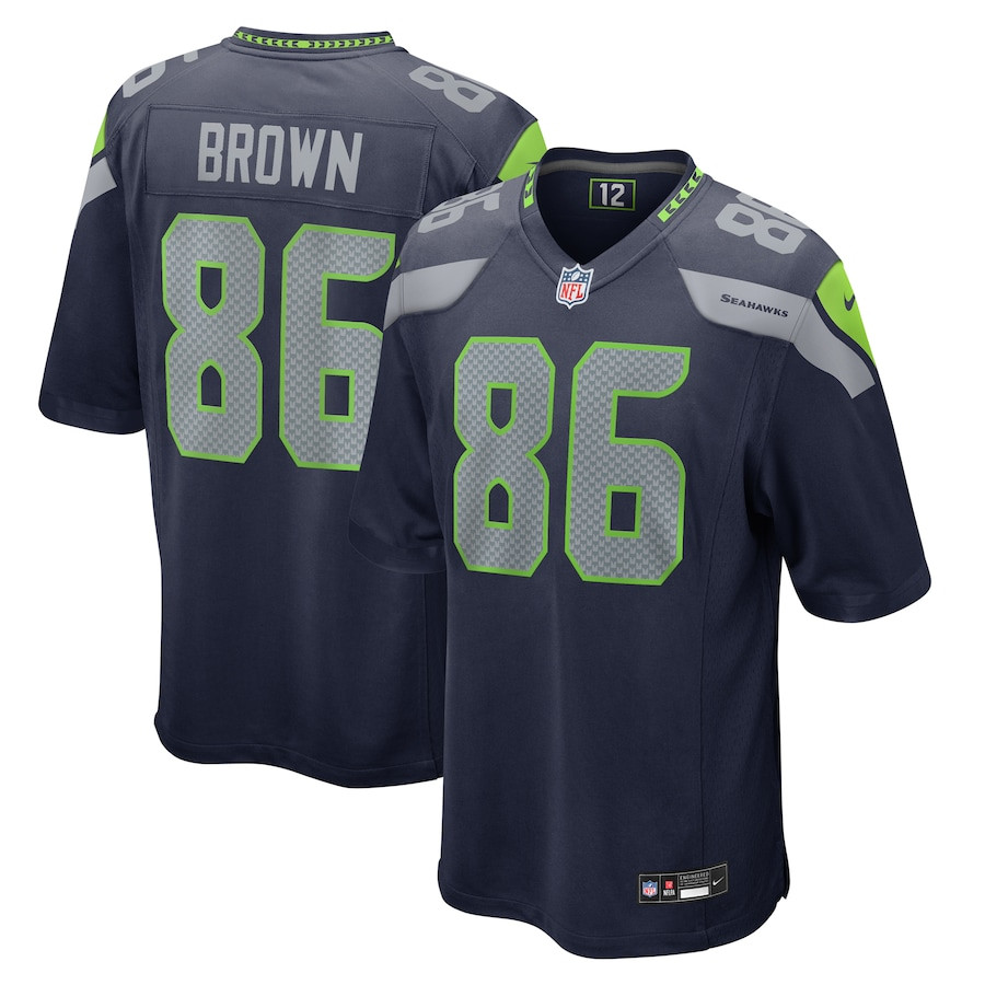 Pharaoh Brown 86 Seattle Seahawks Game College Navy NFL Jersey Men's