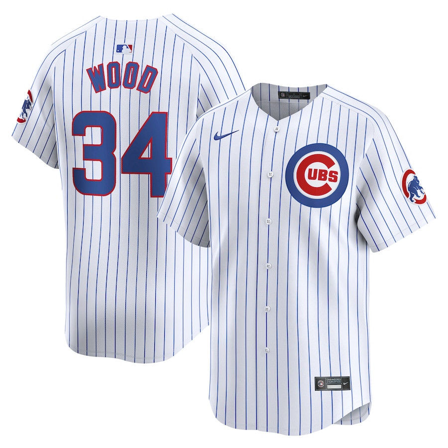 Kerry Wood 34 Chicago Cubs Home Limited Player White MLB Jersey Men's