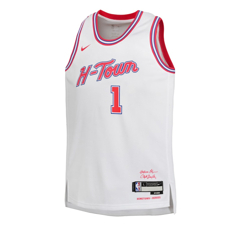 Amen Thompson 1 Houston Rockets 2023/24 City Edition Swingma White NBA Jersey Youth