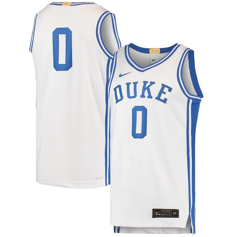 Duke Blue Devils Limited White #0 NCAA Jersey Men's