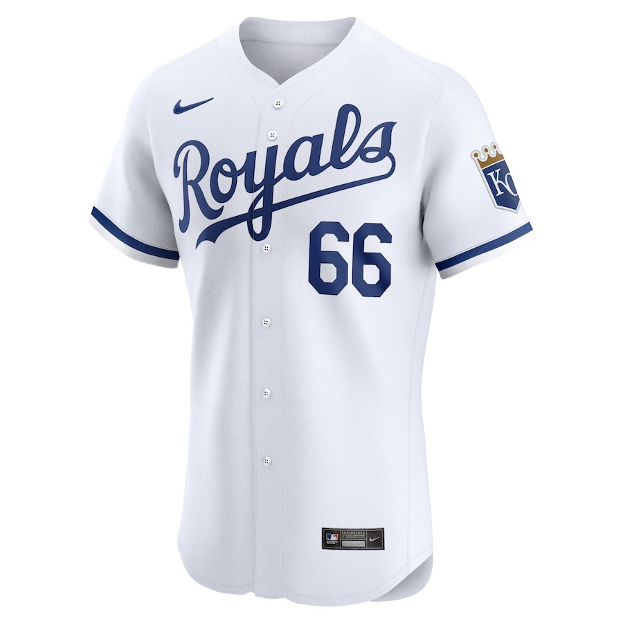 James McArthur 66 Kansas City Royals Home Elite Player White MLB Jersey Men's