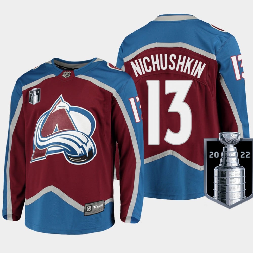 Colorado Avalanche 13 Valeri Nichushkin Stanley Cup Final Burgundy Equipment Home NHL Jersey Men's